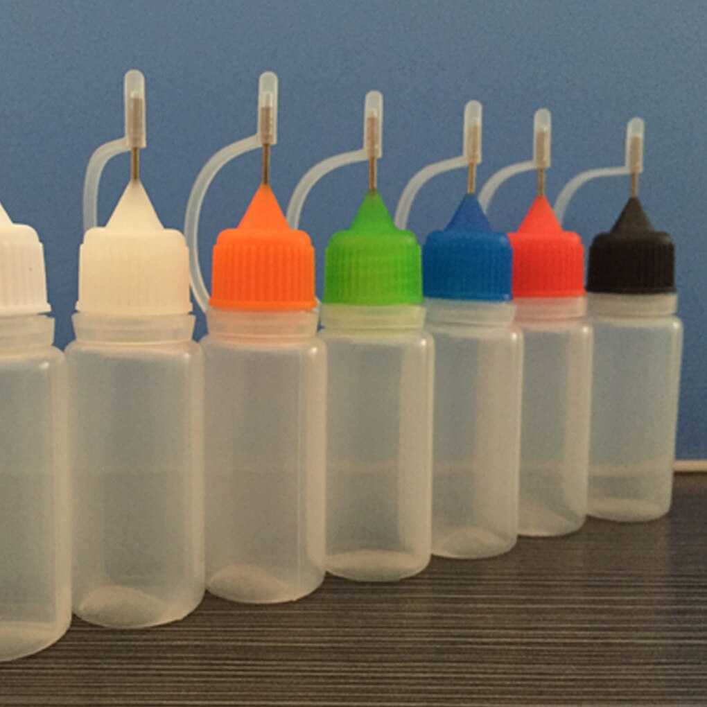 10pcs 10ml Empty Oil Dropper Bottle PE Plastic Needle Bottle Dropper Juice Eye Liquid Container Solvent Light Oils Saline Bottle