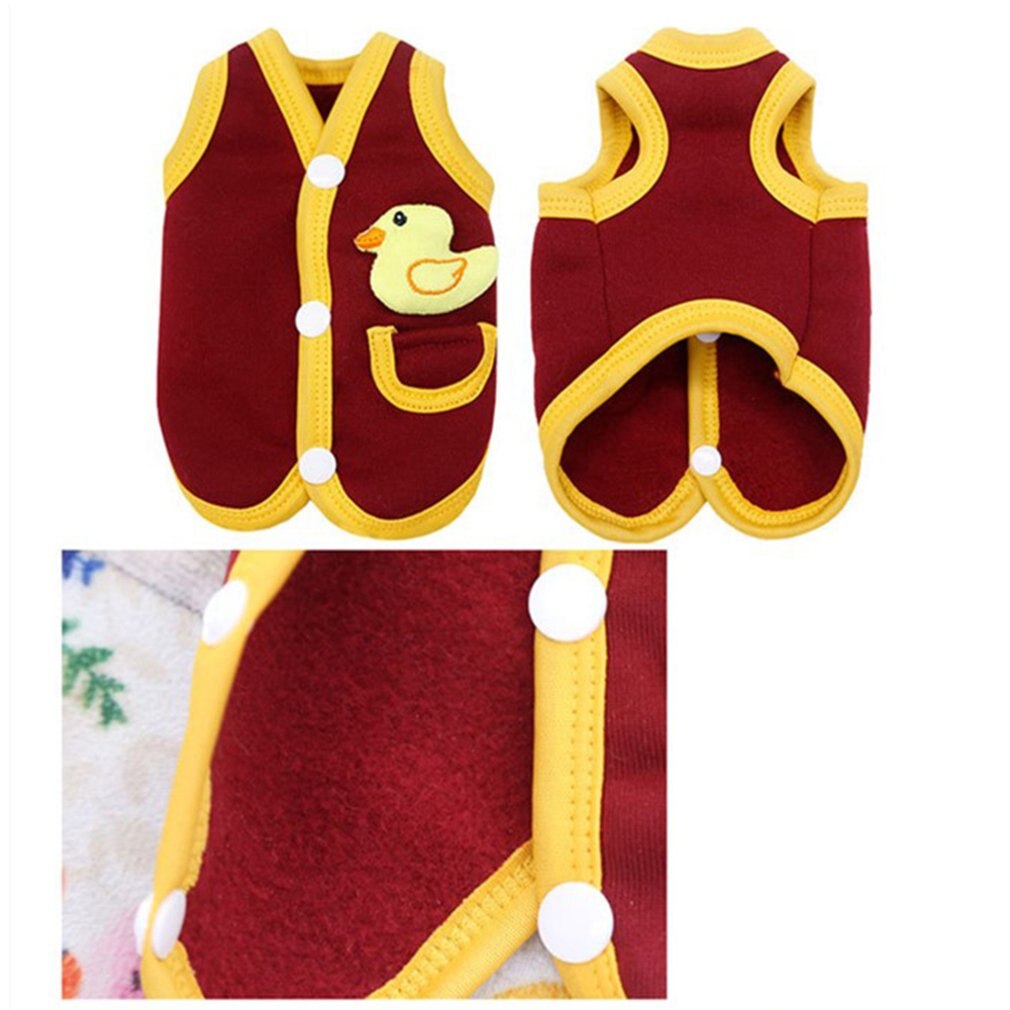 6 Sizes Lovely Duck Pattern Pet Vest Pet Clothes For Puppy Dogs Costume Vest Apparel Warm Dog Clothes for Autumn Winter