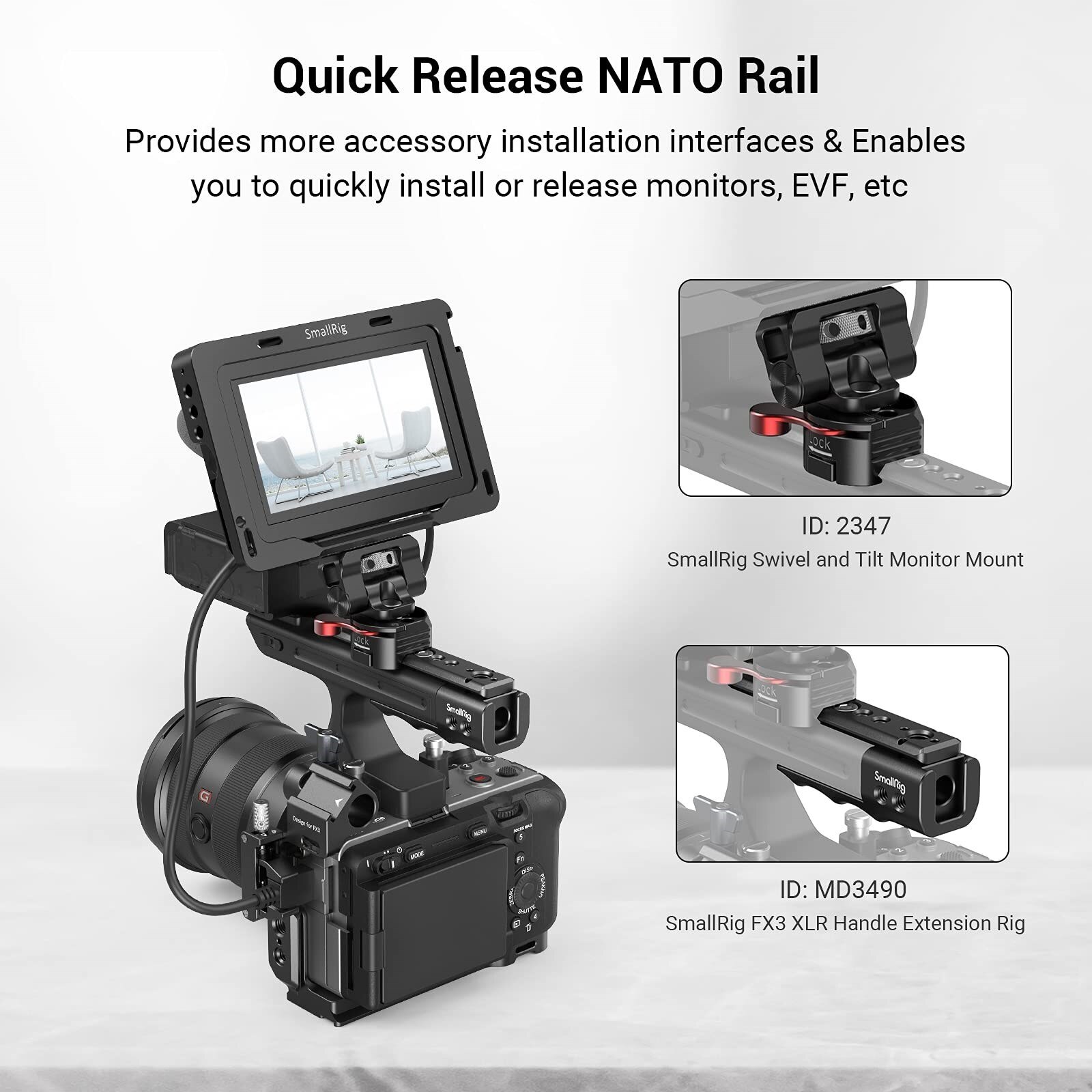 SmallRig FX3 XLR Camera Handle Extension Rig For Sony FX3 XLR MD3490