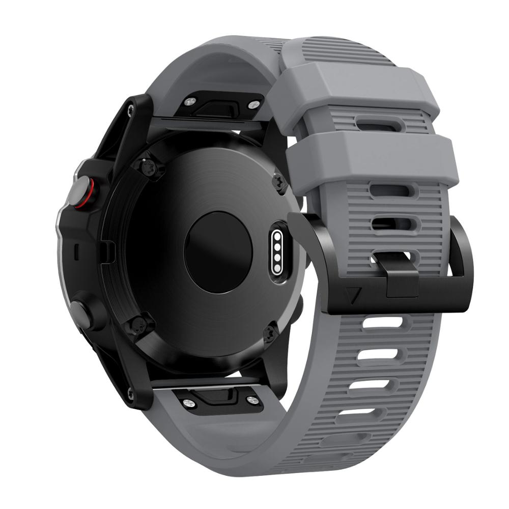 Voor Garmin Fenix 6X Mode Horloge Band Siliconen Band Voor Garmin Fenix 5X Quick Release Strap Voor Garmin Fenix 5X Plus Bands: GRIJS