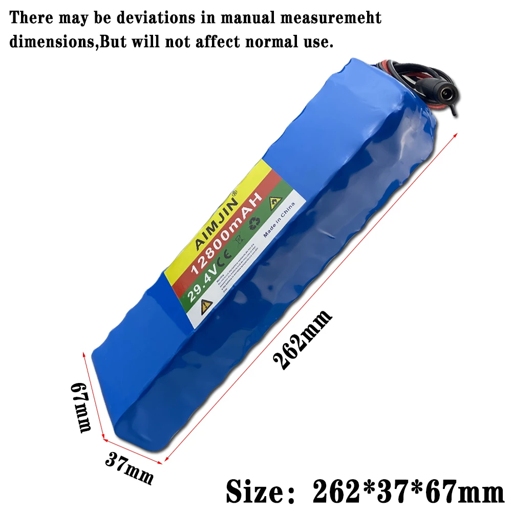 29.4V 12.8Ah/12800mah 18650 lithium-ion rechargeable battery pack, large capacity 7S4P, suitable for 24V electric wheelchairs