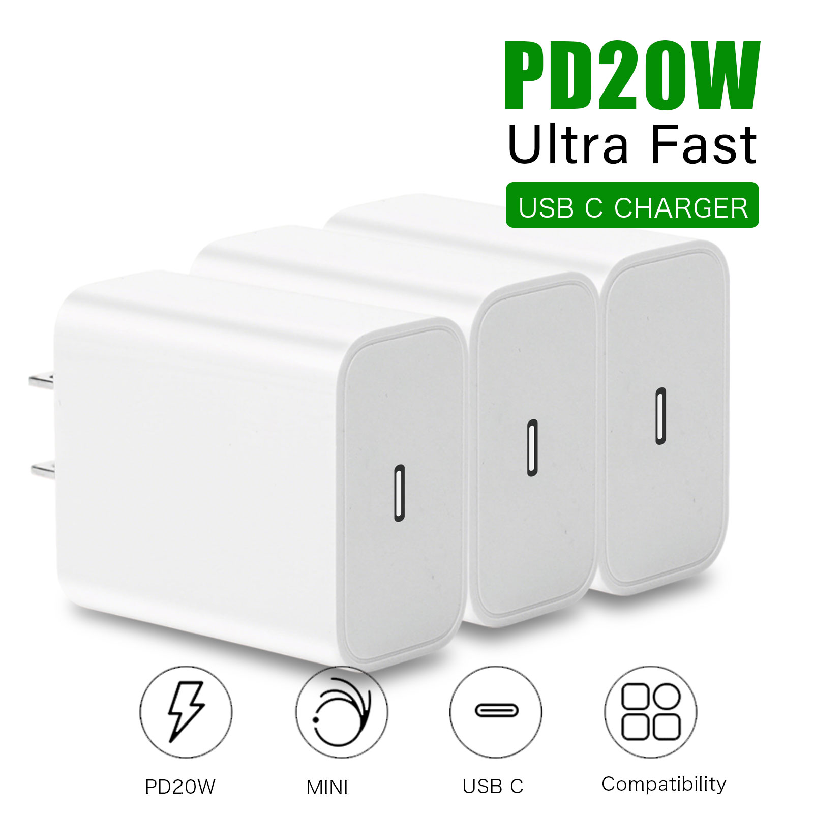 USB C Oplader Blok voor iPhone 16 Chargy Plug PD 20W muurlader met kabel Snelle oplader Data Sync voor iPhone16 15 14 13 12 11 Pro Max Mini Xs iPad Air Type C Power dapte: DE