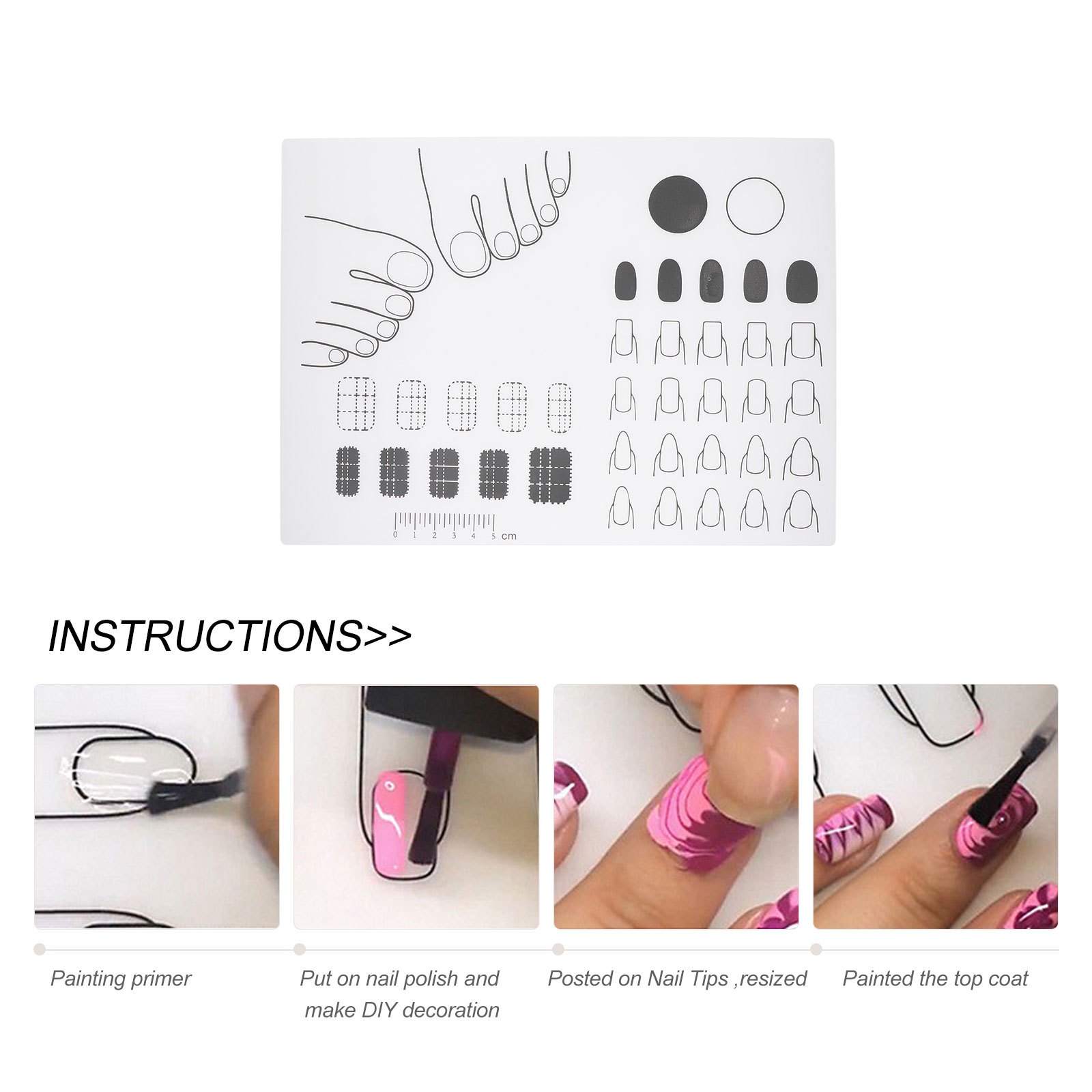 Acrylic Nail Training Mat Silicone Trainer Sheet for DIY Application Practice