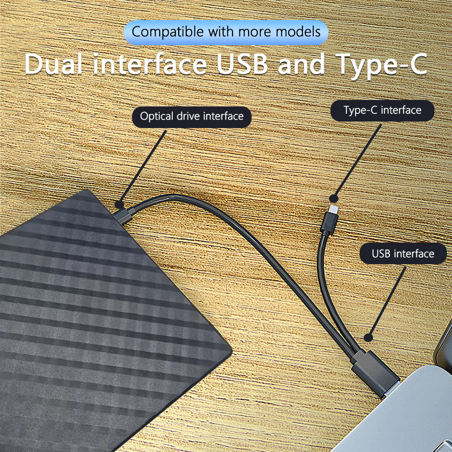 2 in 1 USB 3,0 Typ C schlanke externe DVD RW CD Writer Drive Brenner Reader Player optische Laufwerke für Laptop PC tragbare DVD-Brenner