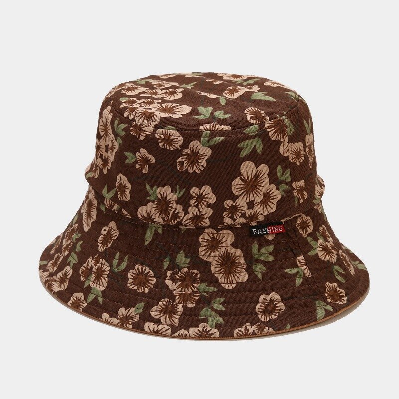 Bucket Hats Literary Retro Print Fisherman Cap Four Seasons Can Wear Sunscreen Cotton Sun Hat Basin Hat: 3