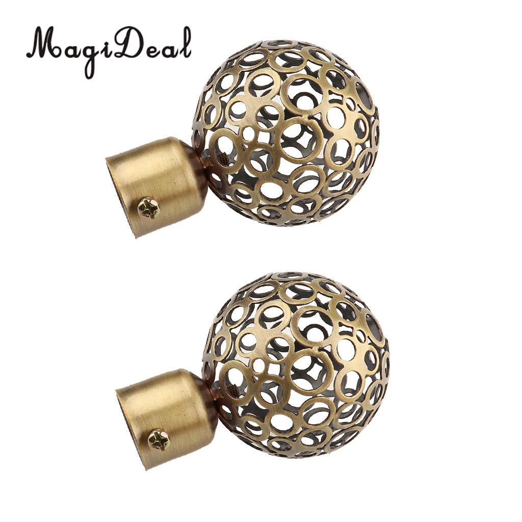 Par 22mm inre dia. draperi gardintavla stång stolpe gavlar gardin blind tillbehör finials för fönster dekoration , 3 stilar: 3 brons