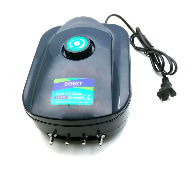 Silent Aquarium Air Pump Fish Tank Air Output Adjustable Flow Oxygen Air Pump 2/4 Outlets Aquarium Pump SB748/SB848/SB948/SB988: SB 988