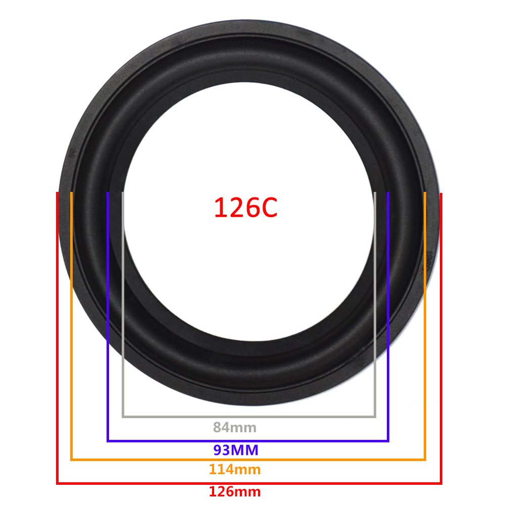 5 inch Rubber Speaker Surround Edge Woofer Repairing Folding Edge Subwoofer Ring DIY Repair Accessories Speaker Suspension: 2 Pieces / 126C