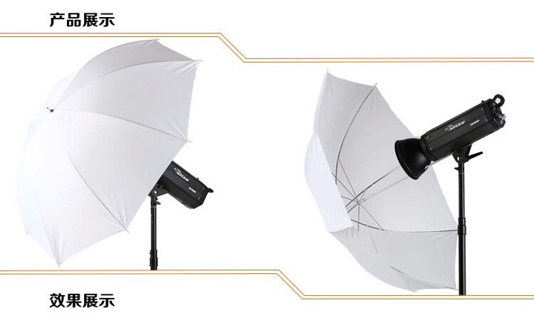 33in 83cm letvægtsstudiefotografering flash gennemskinnelig blød lambrun paraply hvid nylon materiale aluminiumskaft