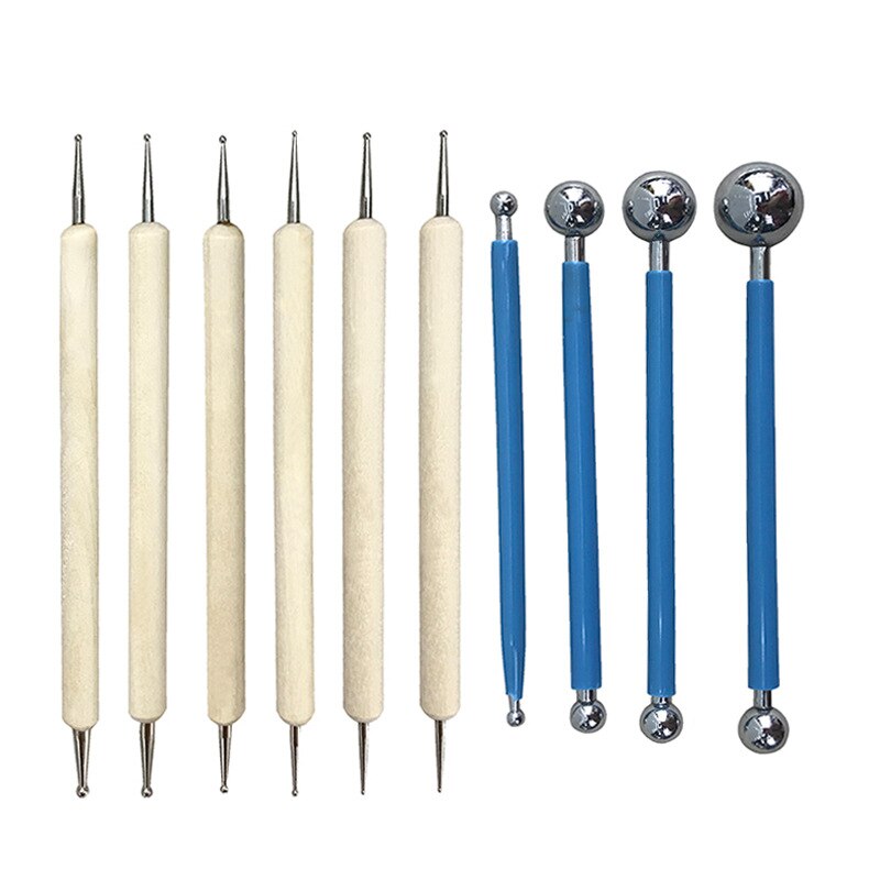 10 Pcs Ball Stylus Dotting Tools Clay Ceramics Pottery Carving Embossing Sculpting Set HYD88