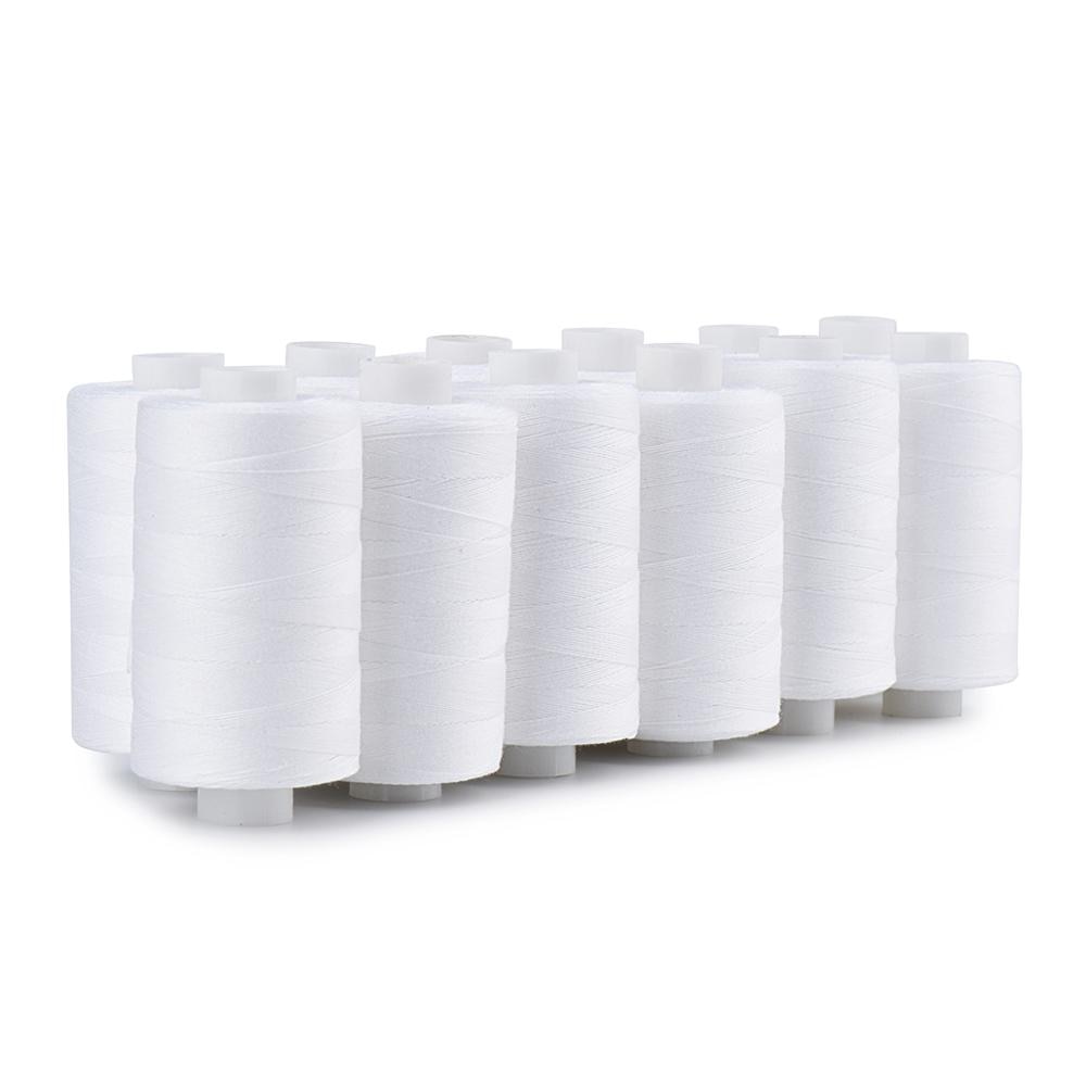 Simthread 30wt Baumwolle Nähgarn Bausatz 12 Weiß Farbe für Quilten NäHenne Setzen Stickerei Applikationen etc