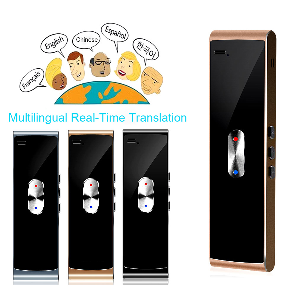 Bluetooth Smart Voice Speech Translator Two-Way Real Time 40+ Multi-Language Translation For Learning Travel Business Meeting