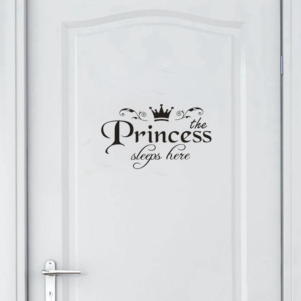 KAKUDER Princess PVC home decoration wall stickers door stickers decals girls bedroom door vinyl art mural Dec29