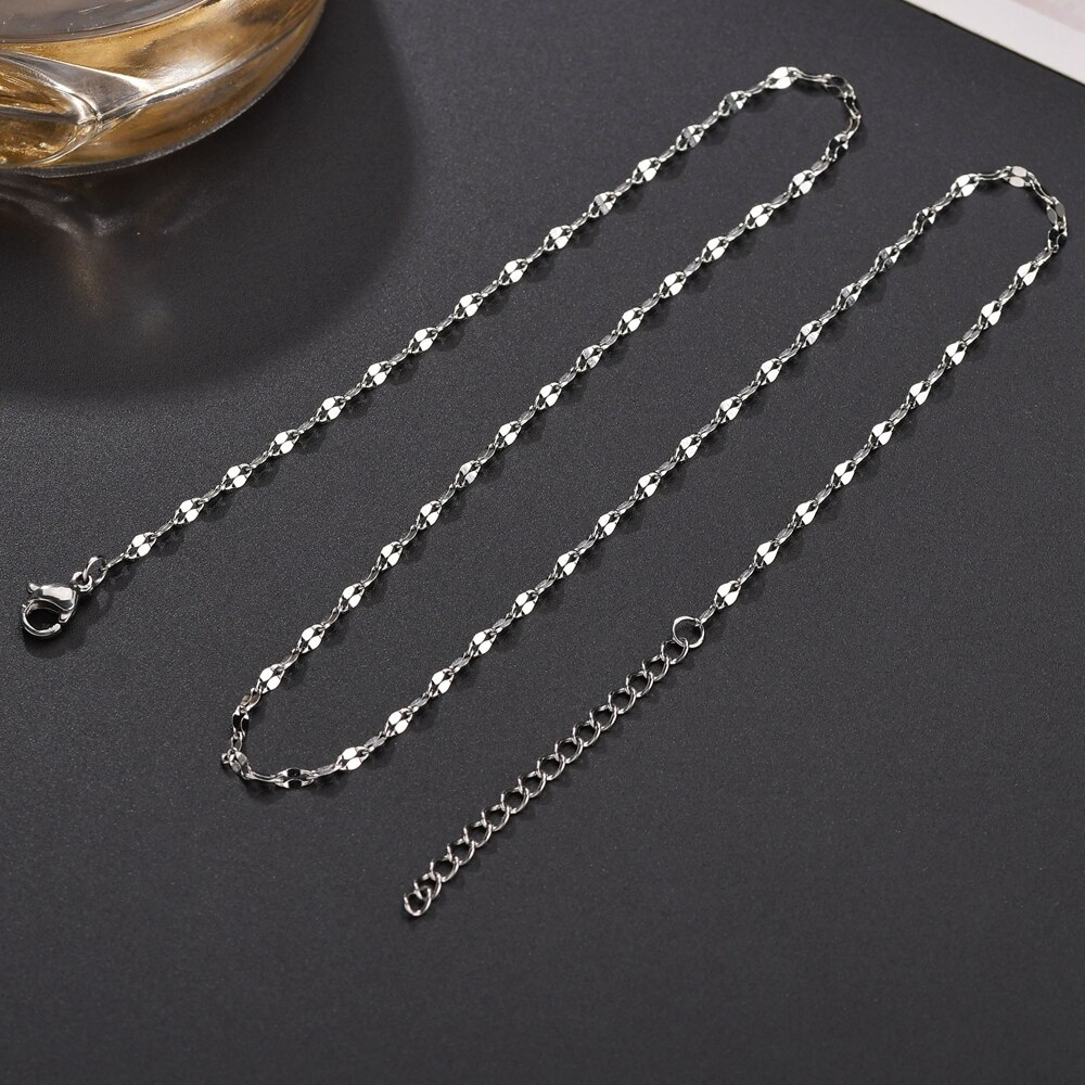 Sifisrri stainless steel lip chain necklaces for men and women, silver and gold, basic accessories, link chains, solid metal jewelry