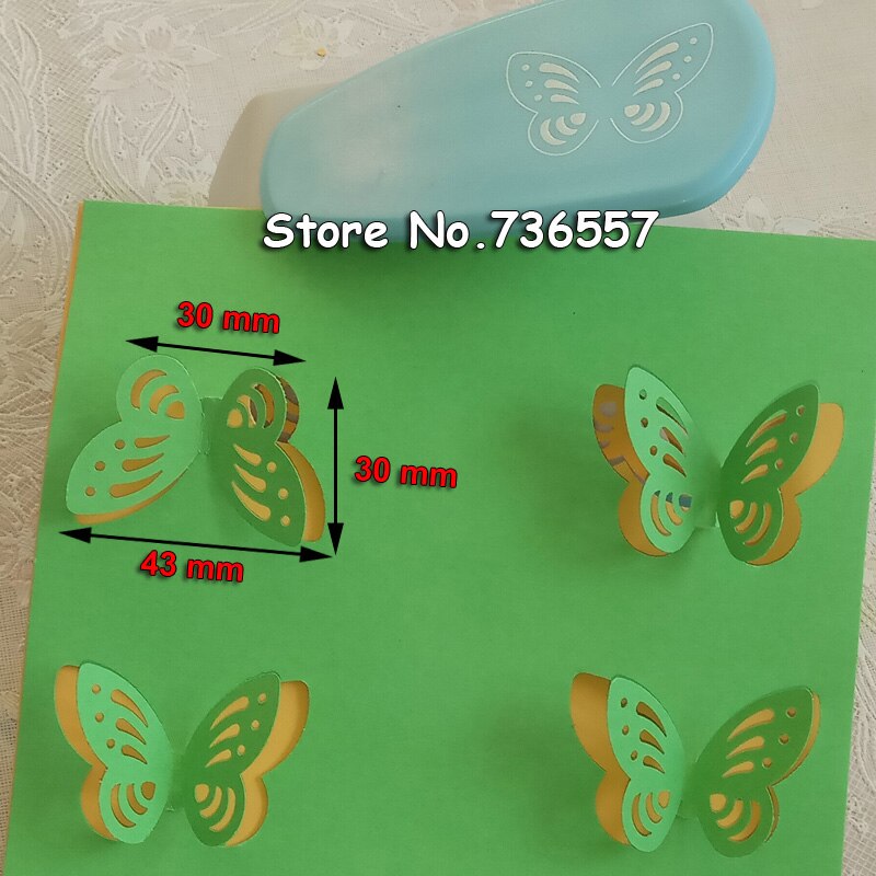 Kawaii butterfly paper cutter Student Hole Punch DIY Handmade Cutter Card Craft Printing Puncher Bow Puncher: 43mm Non-off