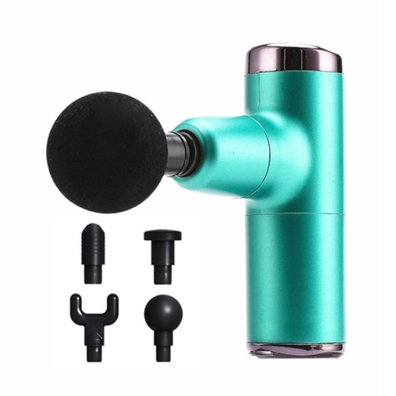 Mini USB Massage Gun Percussion Pocket Massager Electric Massage Gun Deep Muscle Fascial Massager Pain Relax With 4 Heads