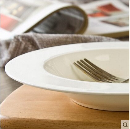 Kitchen Tableware Round Pasta Plate Microwave Oven For