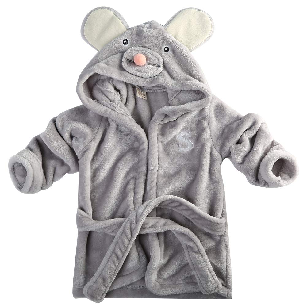 Baby Meisjes Peuter Cartoon Capuchon Badjas Baden Handdoek Winter Gewaad Nachtkleding: Mouse / 2-3 Years