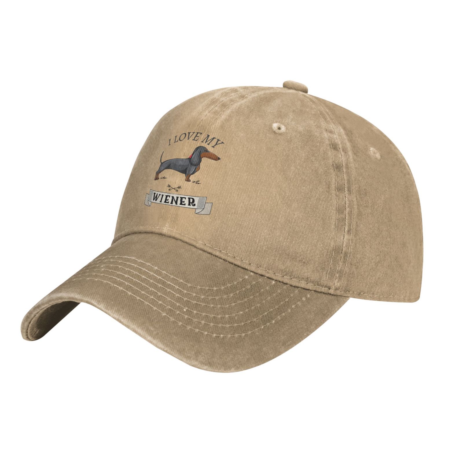 Dachshund Weiner Dog Hat Funny Black Baseball Cap Men Women Adjustable Trucker Washed Denim Caps for Outdoor