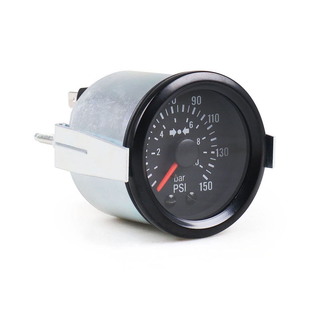 Baromètre mécanique de voiture avec capteur NPT1/8, 2 &quot;, 52mm, 0-10 Bar/0-150psi, pression de l&#39;air, jauge 12V, lumière jaune