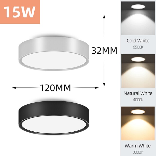 Foco de techo LED para sala de estar y cocina, luz de pista alargada montada en superficie, accesorio de aluminio plegable, 220V: TYPE C 15W / Neutral White / Negro
