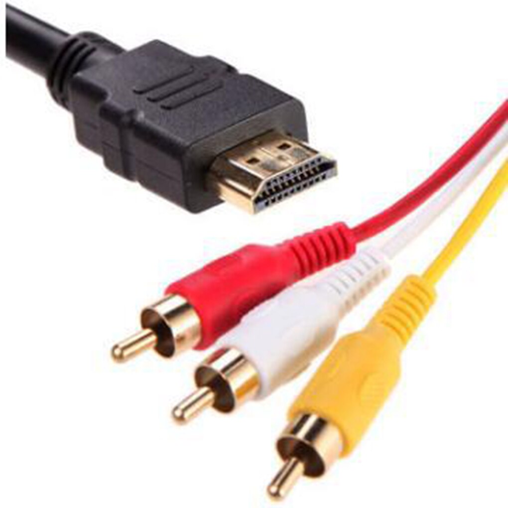 Copper HD to RCA Cable HD Male to 3RCA AV Composite Male M/M Connector Adapter Cable Cord Transmitter