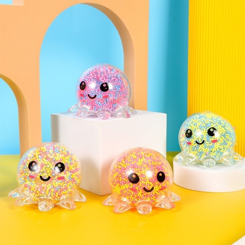 Fidget Jouets pour Enfants Balle Anti-Stress Pieuvre Balle Rougeoyante Lampe Évent Jouets enfants Jouet Spongieux