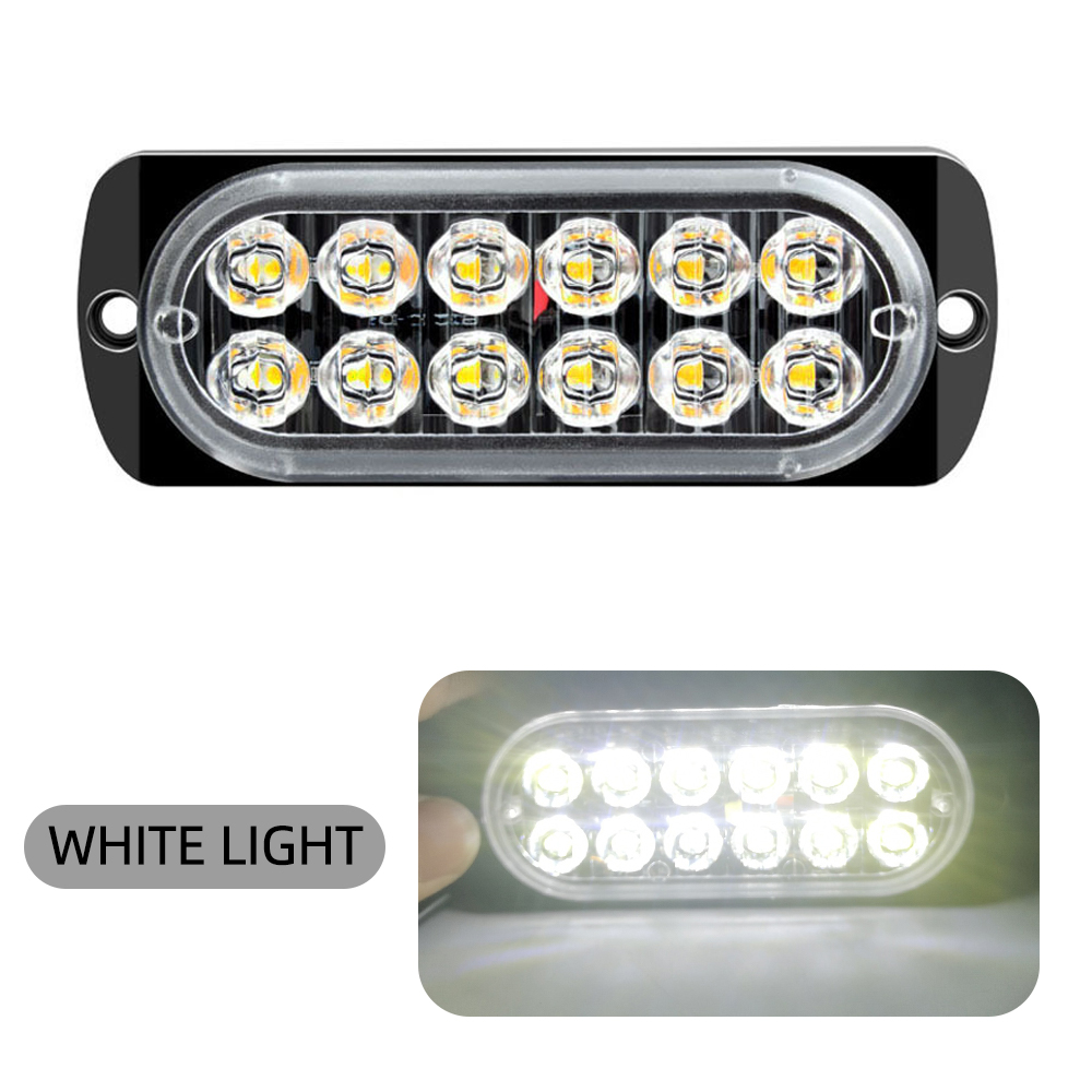 Luz de advertencia de coche de 12LED, luz de emergencia de avería, lámpara de baliza de remolque de camión, luz lateral LED ámbar de 12V para accesorios de coches KO: Cristal azul