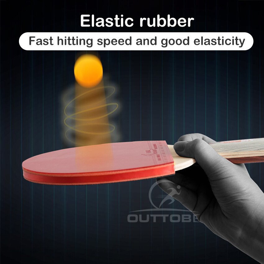 Outtobe Table Tennis Racket Ping Pong Paddle Set with 2 Bats and 2 Ping Pong Balls and Table Tennis Paddle Case