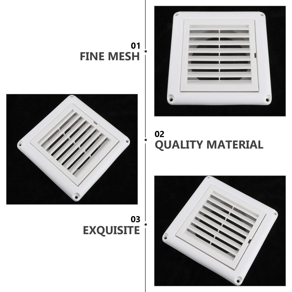 1PC Air Vent Ventilation Grill Cover Wall Ceiling Mounted Vent Built-in Fly Screen Mesh for Bathroom Office Home (White, 100mm)