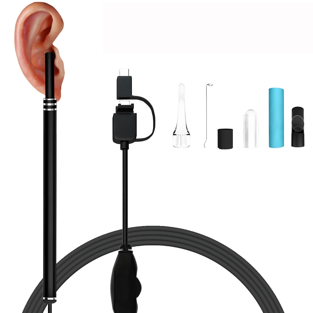 High definition visuel øreske rengøring endoskop renser ørevoks fjernelse usb til android type-c med minikamera ørepleje