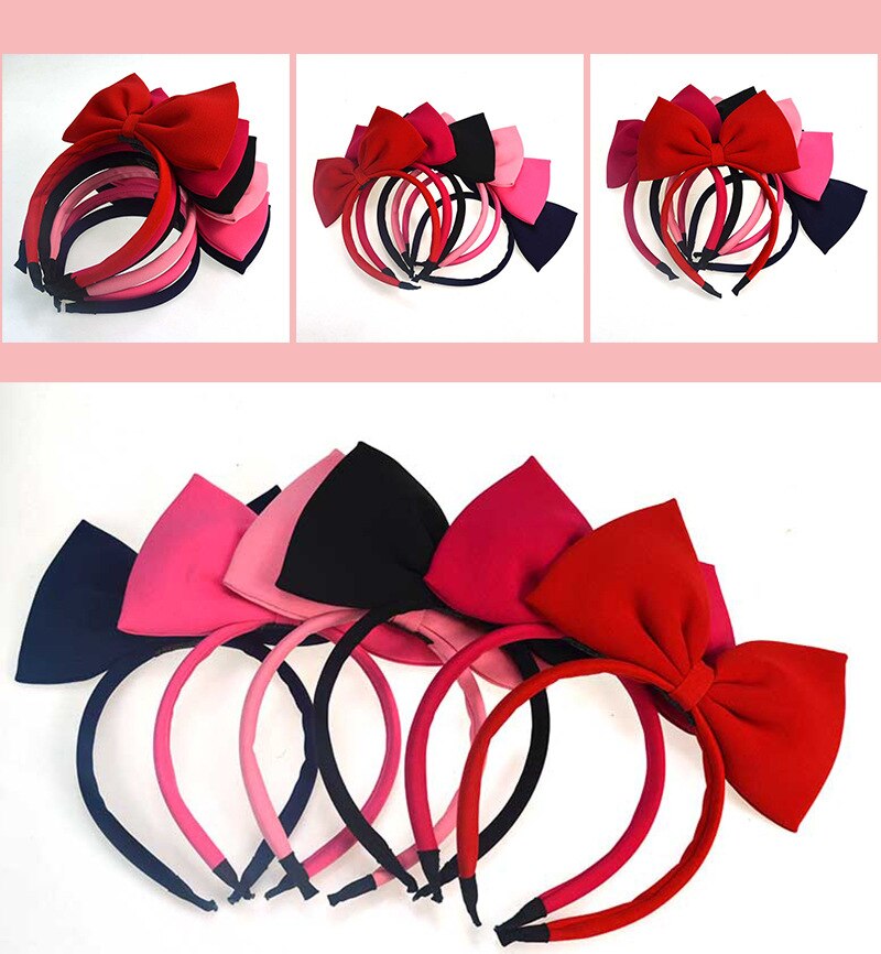 Mignon rouge grand nœud cheveux coton bandeau lolita bandeau cheveux grand nœud papillon bandeaux fille tête cerceau filles cheveux accessoires
