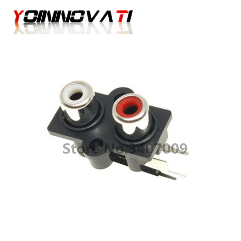 5pcs/lot RCA socket 4P multichannel audio signal input socket 4-hole lotus socket 4-position lotus socket connector: Army Green