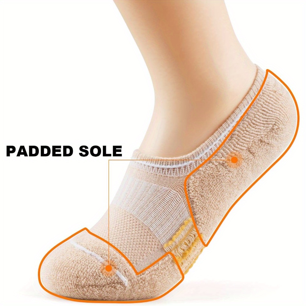 5/8 Pairs Women's No Show Socks, Non-Slip Athletic Ankle Socks For Running & Outdoor Activities, Breathable Sport Footwear