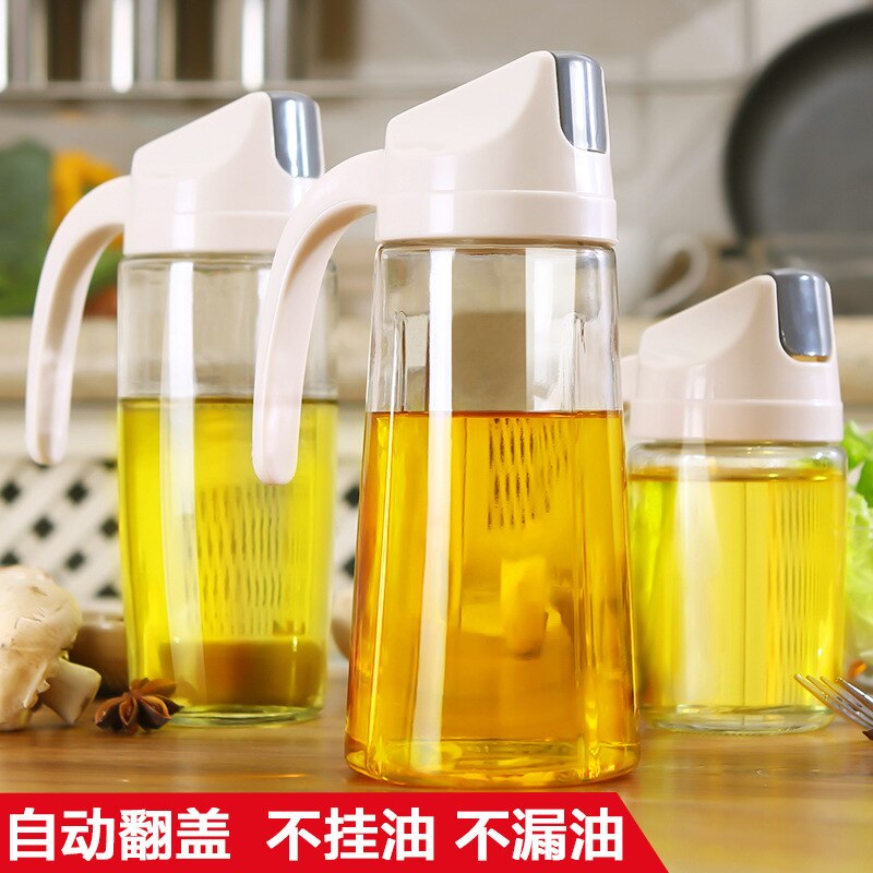 Glas Olie Jug Thuis Lekvrij Fles Keuken Automatische Openen En Sluiten Deksel Diao Wei Liao Ping Olie Azijn Fles Olie pot Pot