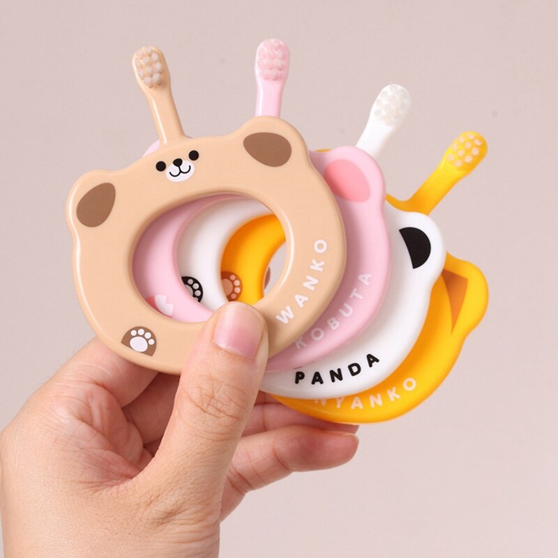 Baby Toothbrush Small Hand Ring Anti-card Throat Soft Hair Toothbrush Training Grip Children's Toothbrush