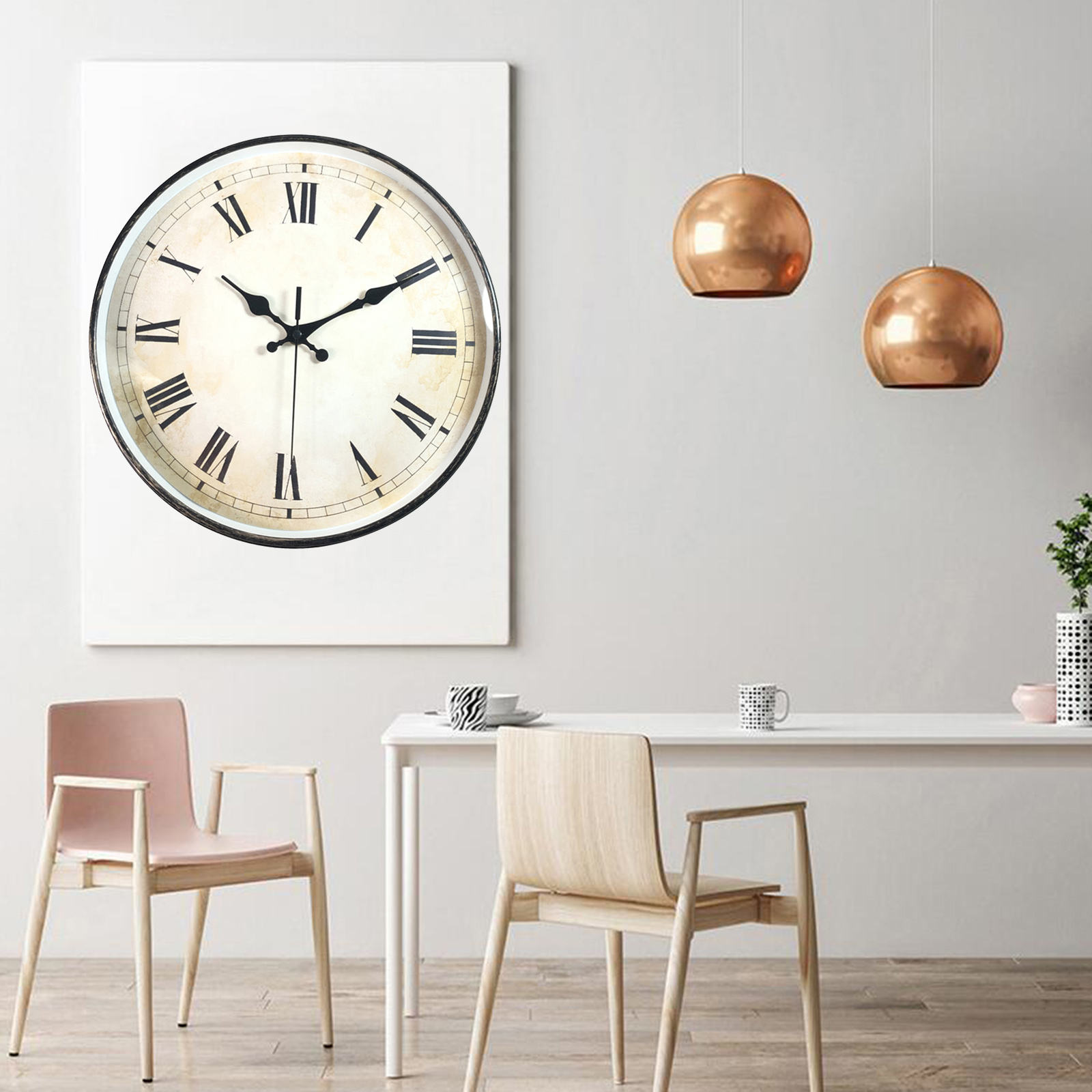 12 Inch Retro Wandklok Decor Romeinse Cijfers Batterij Aangedreven, Niet Tikkende