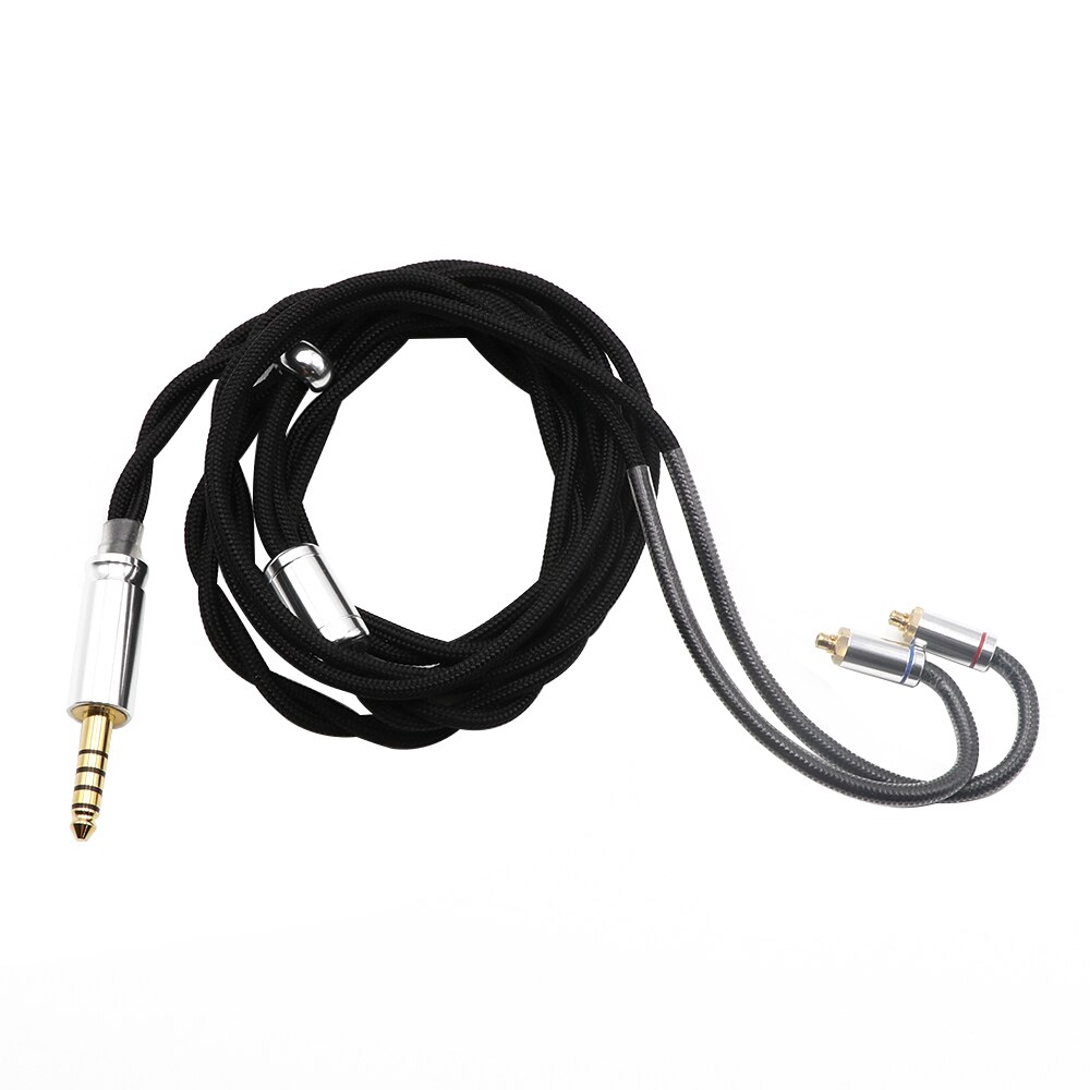 Linsoul LSC08 6N OCC Single Crystal Copper HiFi Earphone Cable 2pin MMCX: Black  4.4mm MMCX