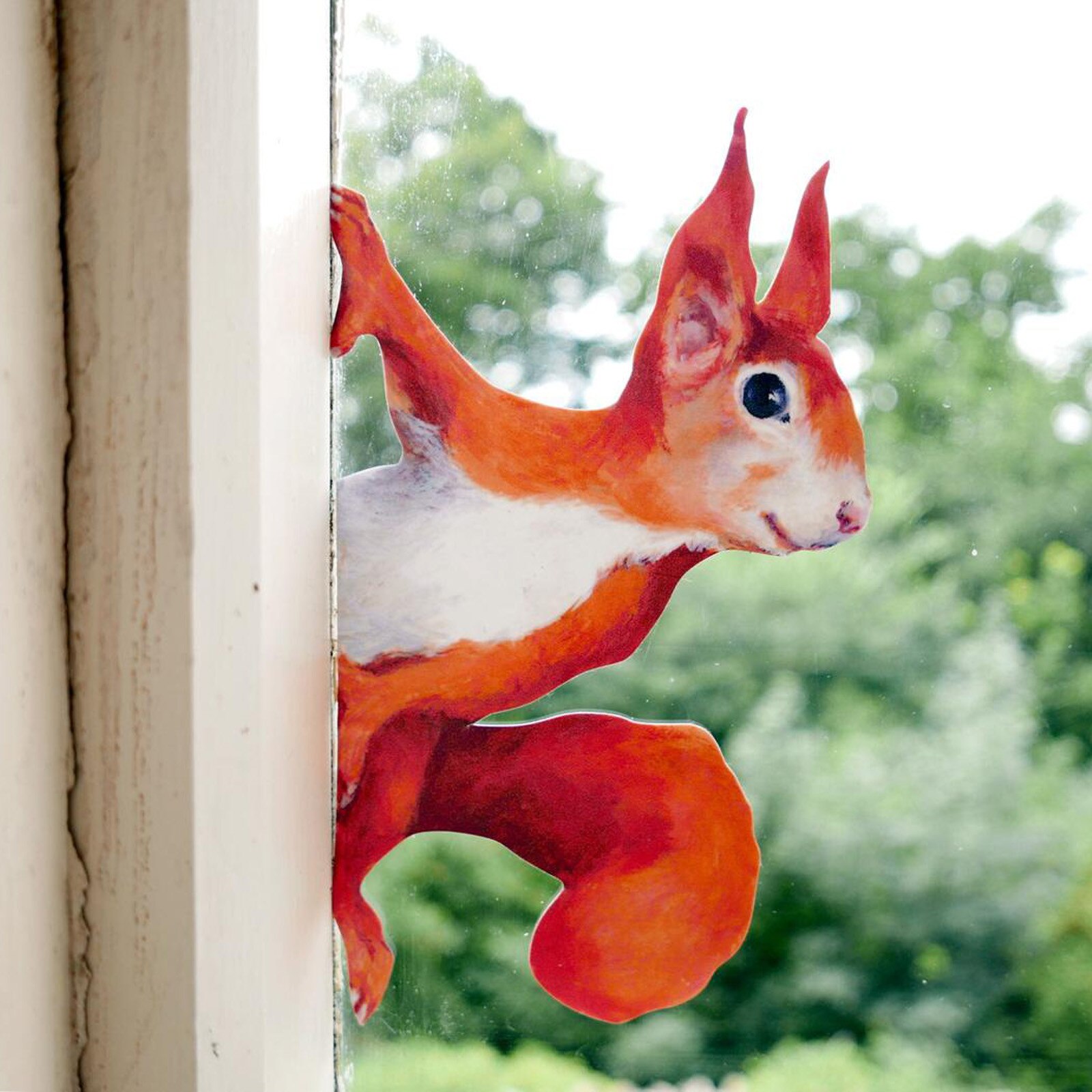 Pegatinas de ventana para el hogar, adhesivos de pared con estampado Animal de ardilla que espía, decoración de ventanas para paredes y para el hogar, 1/3/5 Uds.