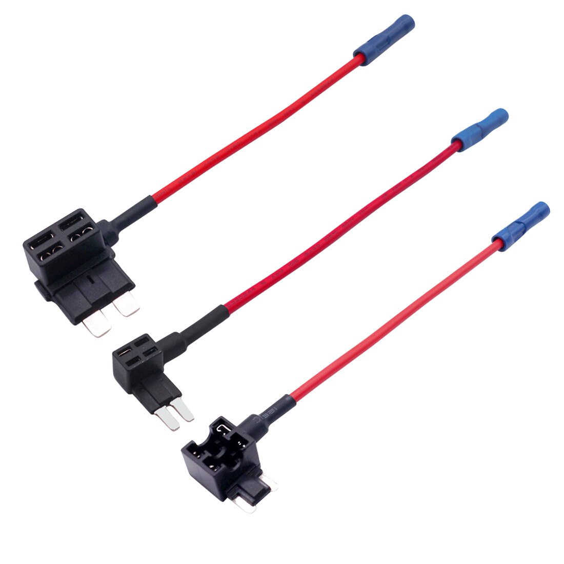 12V Size Car Fuse Holder Add-a-circuit Piggy Back Fuse Tap Adapter with 10A Micro Mini Standard ATM Blade Fuse