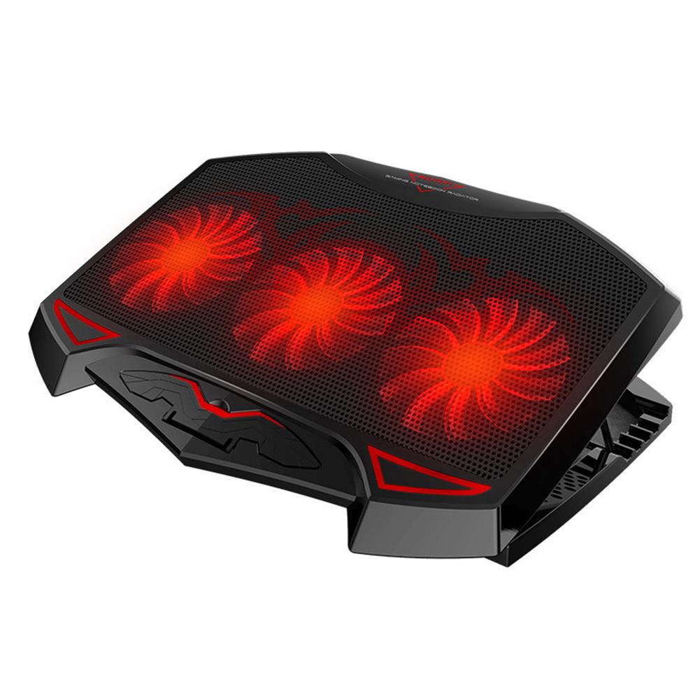 Laptop Air-cooled Three Fans LED Lighting Adjustable Angle USB Laptop Cooler Fan Cooling Stand Bracket Base