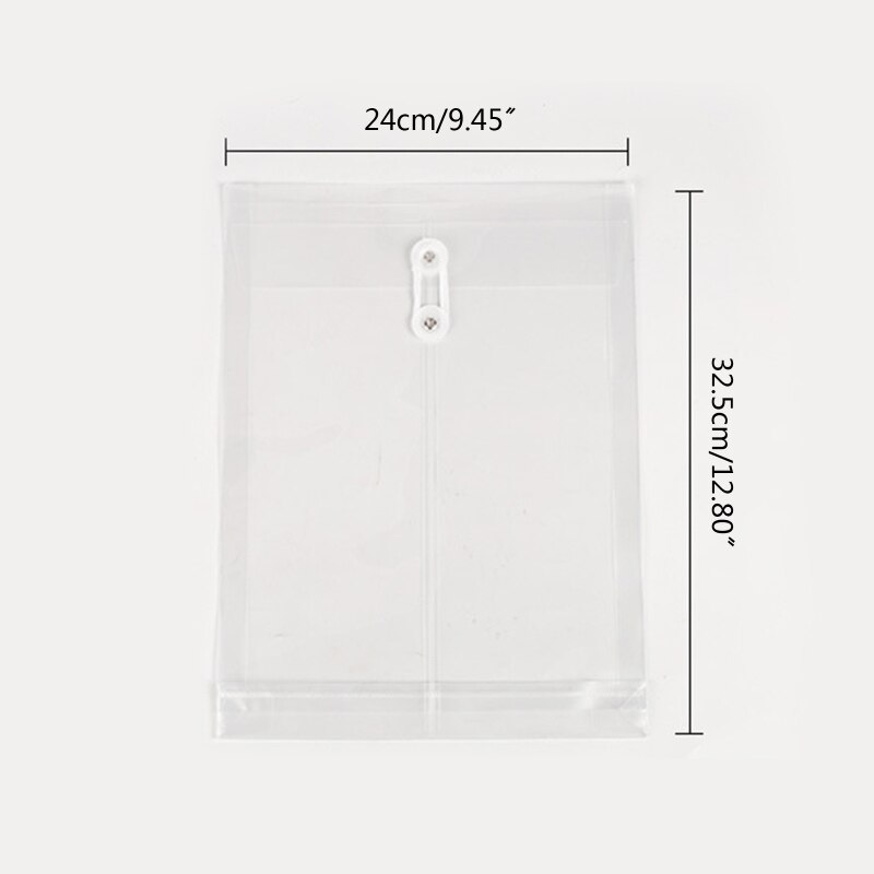 57EC 12Pcs A4 File Folders with String Lock Office File Bags Waterproof PP File Wallet Clear Document Folder for Adult Office