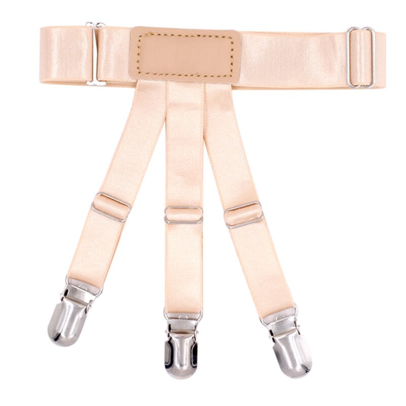 Shirt Stays Holder Gentleman Leg Suspenders Braces Skin color Elastic Uniform Business strap Shirt Garters 1pair MR1136