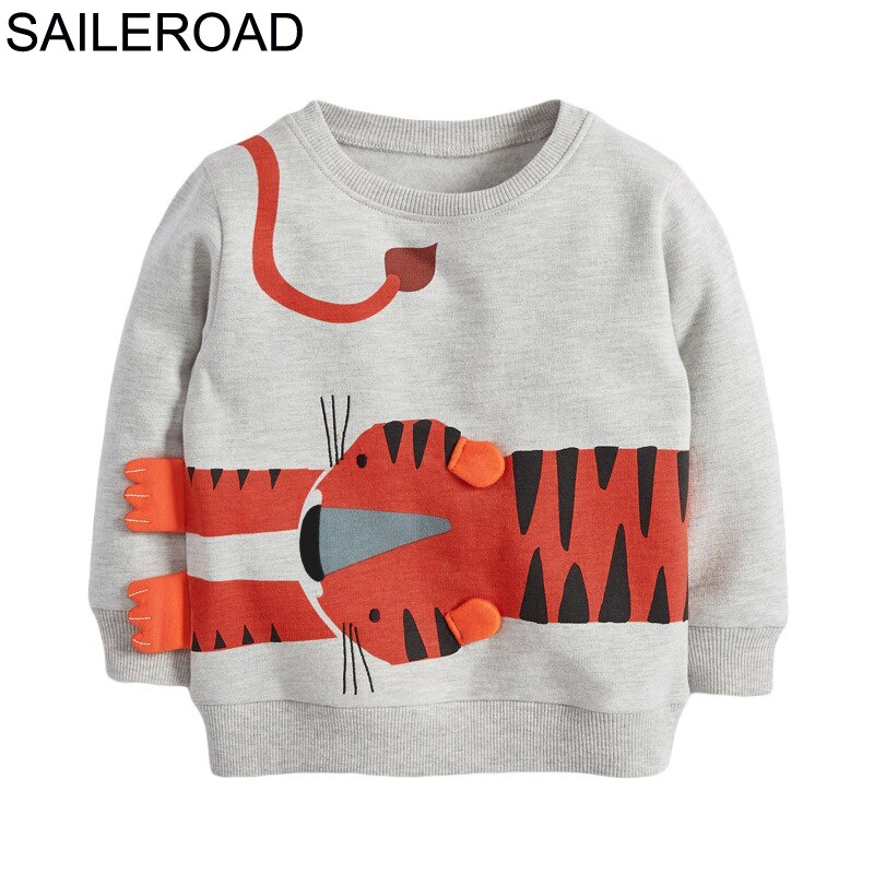 Saileroad baby drenge sweatshirts animal tiger boys hooded sweatshirts bomuld baby børn tøj år piger kostume: 6t