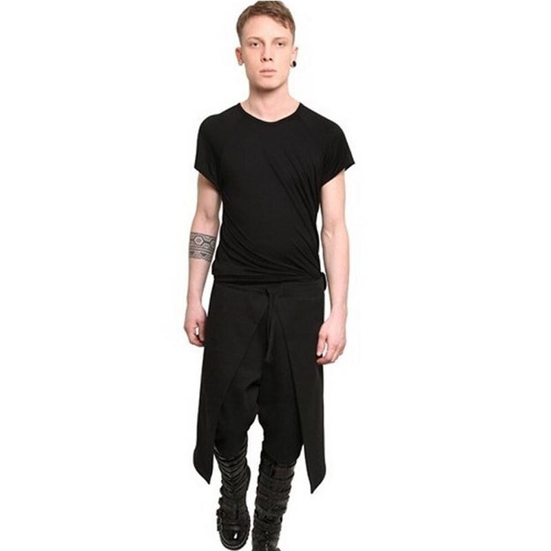 Coola herr cargo byxor herr gotisk punk stil harem byxor svarta utomhus hip hop wear skinny herr byxor byxor: M