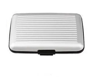 Suporte de cartão de alumínio para homens, bloqueio de carteira rígida, proteção sólida contra varredura anti-RFID de crédito, negócios, escritório, escola: Cáqui escuro