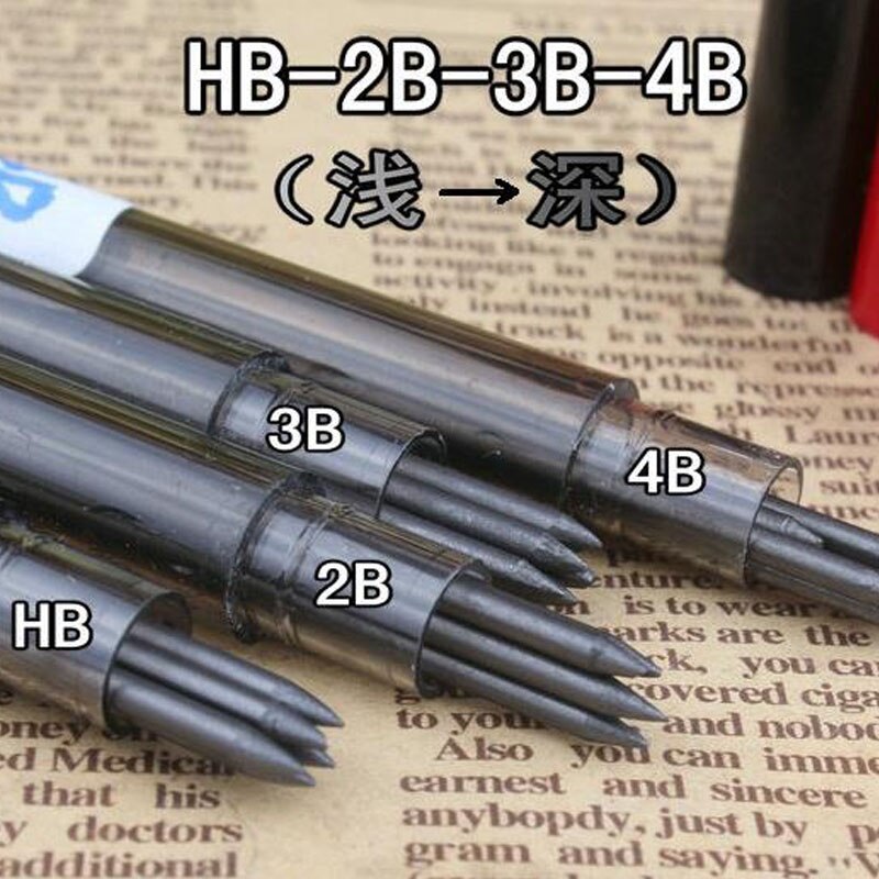 Dikke Potlood Core Gekleurde Tekening 2mm Super grof HB/2B/3B 4B rood/blauw potlood Core Leuke Potlood Le