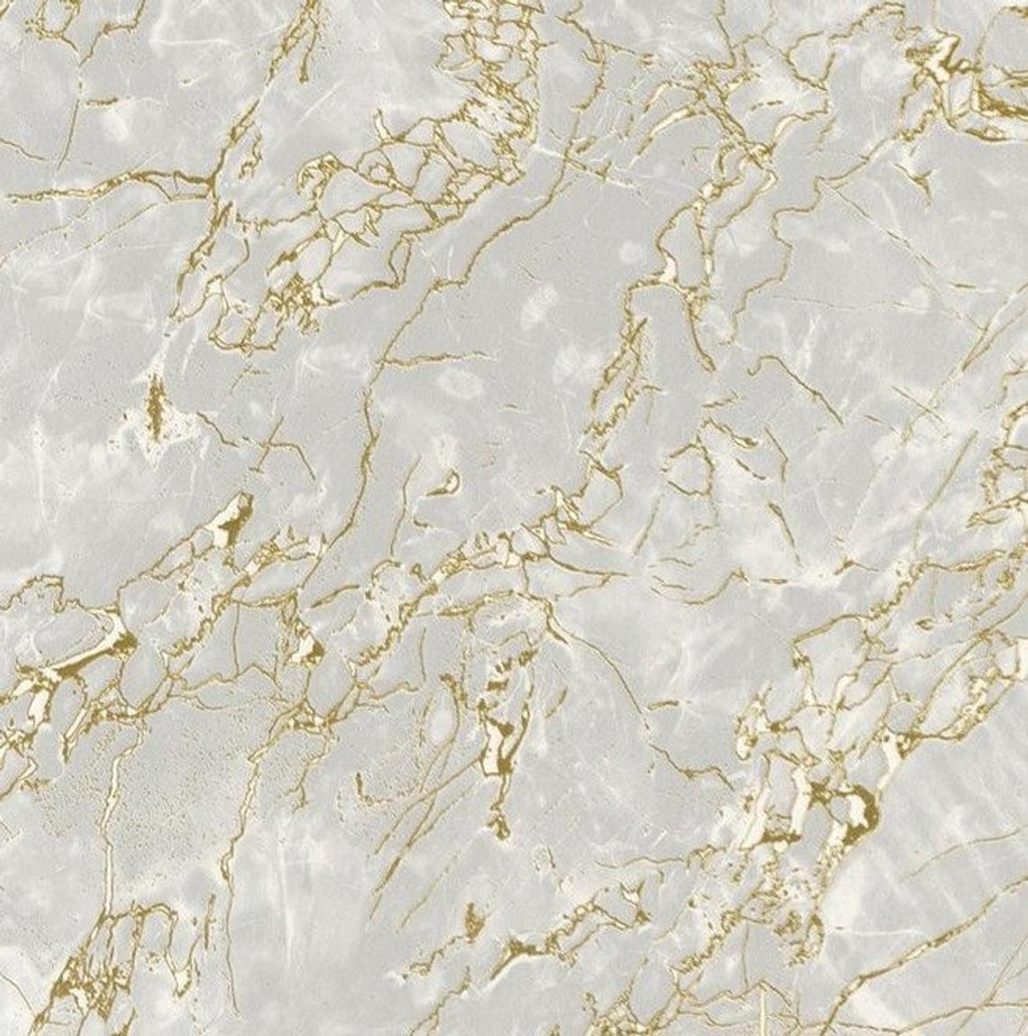 Marmer Patroon Behang Roll Goud Wit Roll: 53Cm X 10M Vinyl Vliesbehang