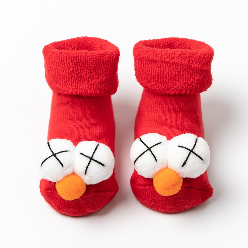 Kids Kinderen Sokken Voor Meisjes Jongens Thicken Print Katoen Peuters Baby Kerst Sokken Voor Pasgeborenen Baby Korte Sokken Kleding: Red eye