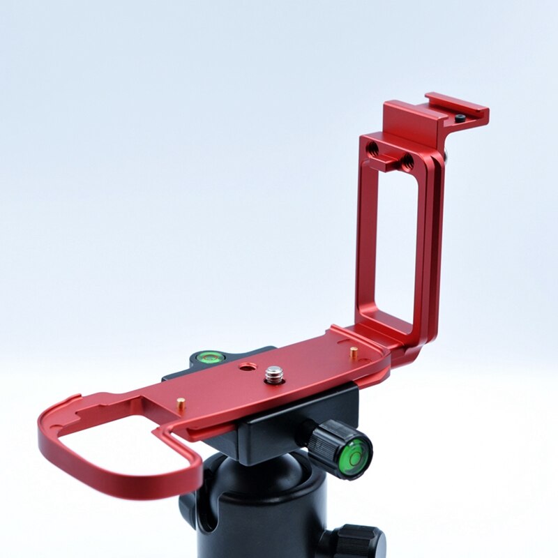 Quick Release L Plate Holder Hand Grip Tripod Bracket for Canon EOS R Camera Arca Swiss Tripod Head (Red)